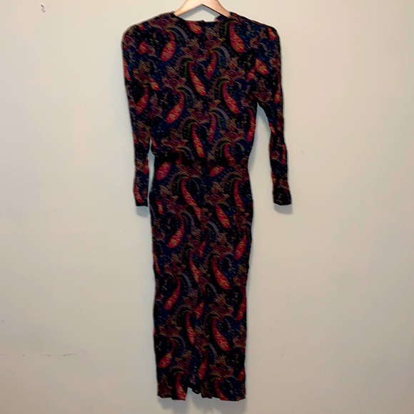 Vintage 80s Paisley Print Dress - Picture 2 of 14
